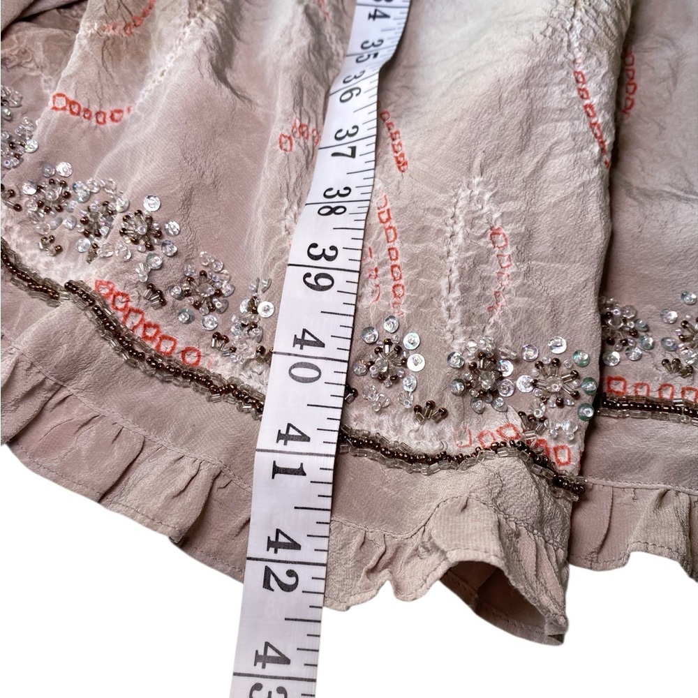 Jane Seymour Signature 100% Silk Crinkle Boho Maxi Skirt - Picture 12 of 15